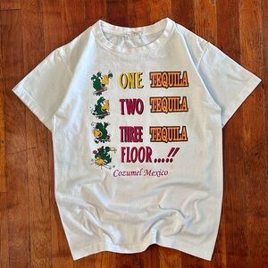 Vintage Mexico Tequila Funny Humor Destination Tourist White Graphic T-shirt S